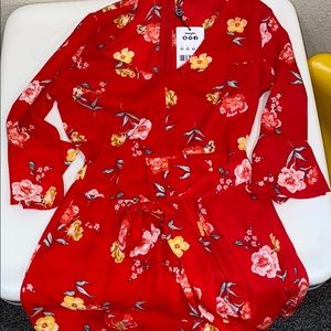 Red Romper with Flowers